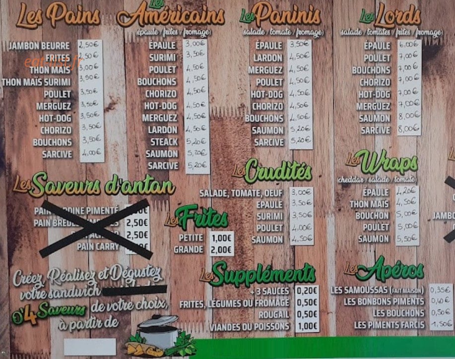 O' 4 Saveurs — carte page 2