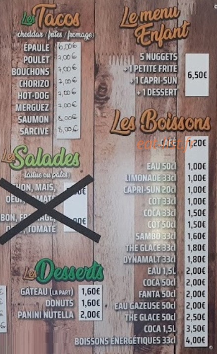 O' 4 Saveurs — carte page 3