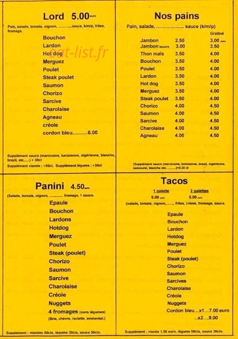 Pizzeria Snack de Berive — carte page 4