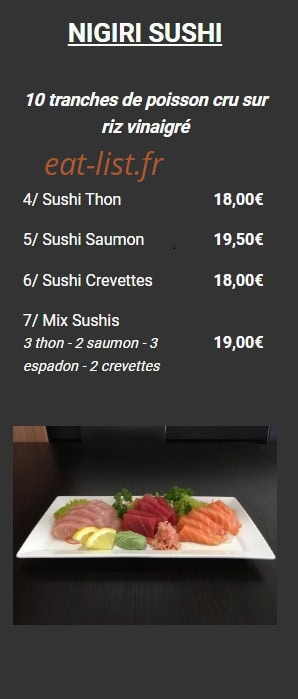 Samurai sushi — carte page 2