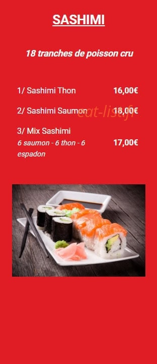 Samurai sushi — carte page 3