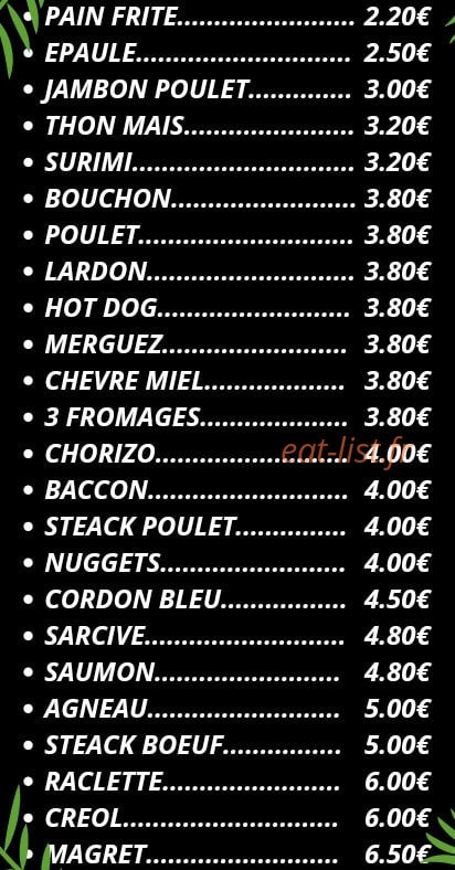 Snack bar KD Family — carte page 2