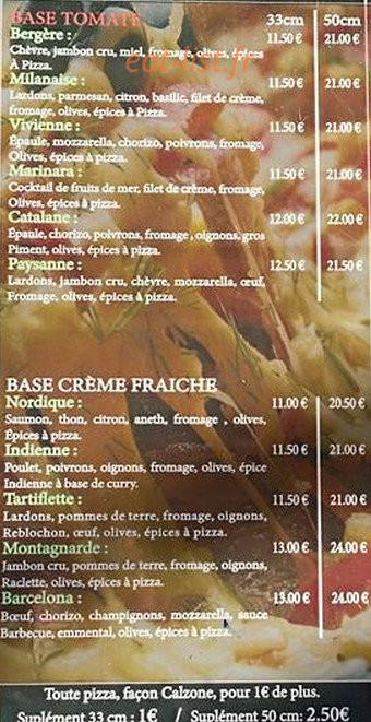 TI Caz Pizza — carte page 2