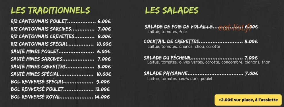 Le Karaï Gourmand — carte page 1