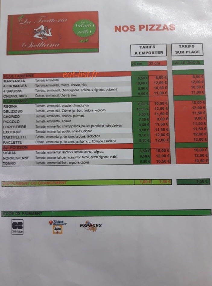 La Trattoria Siciliana — carte page 2