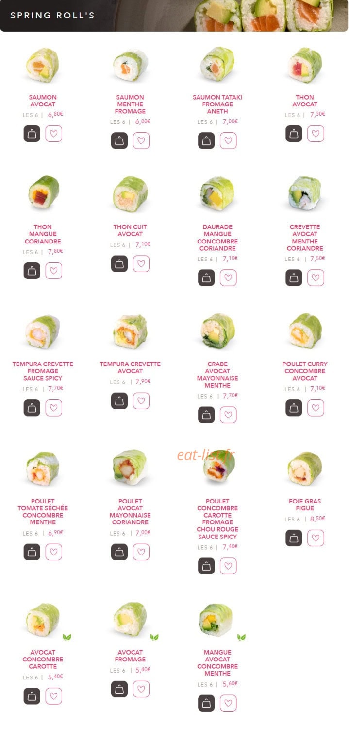 Lady Sushi — carte page 7