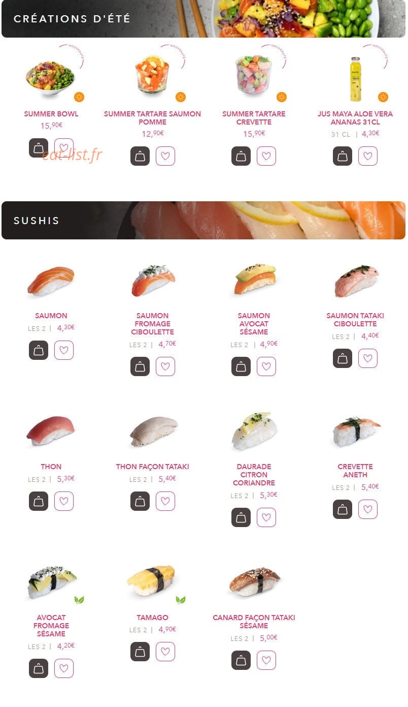 Lady Sushi — carte page 3