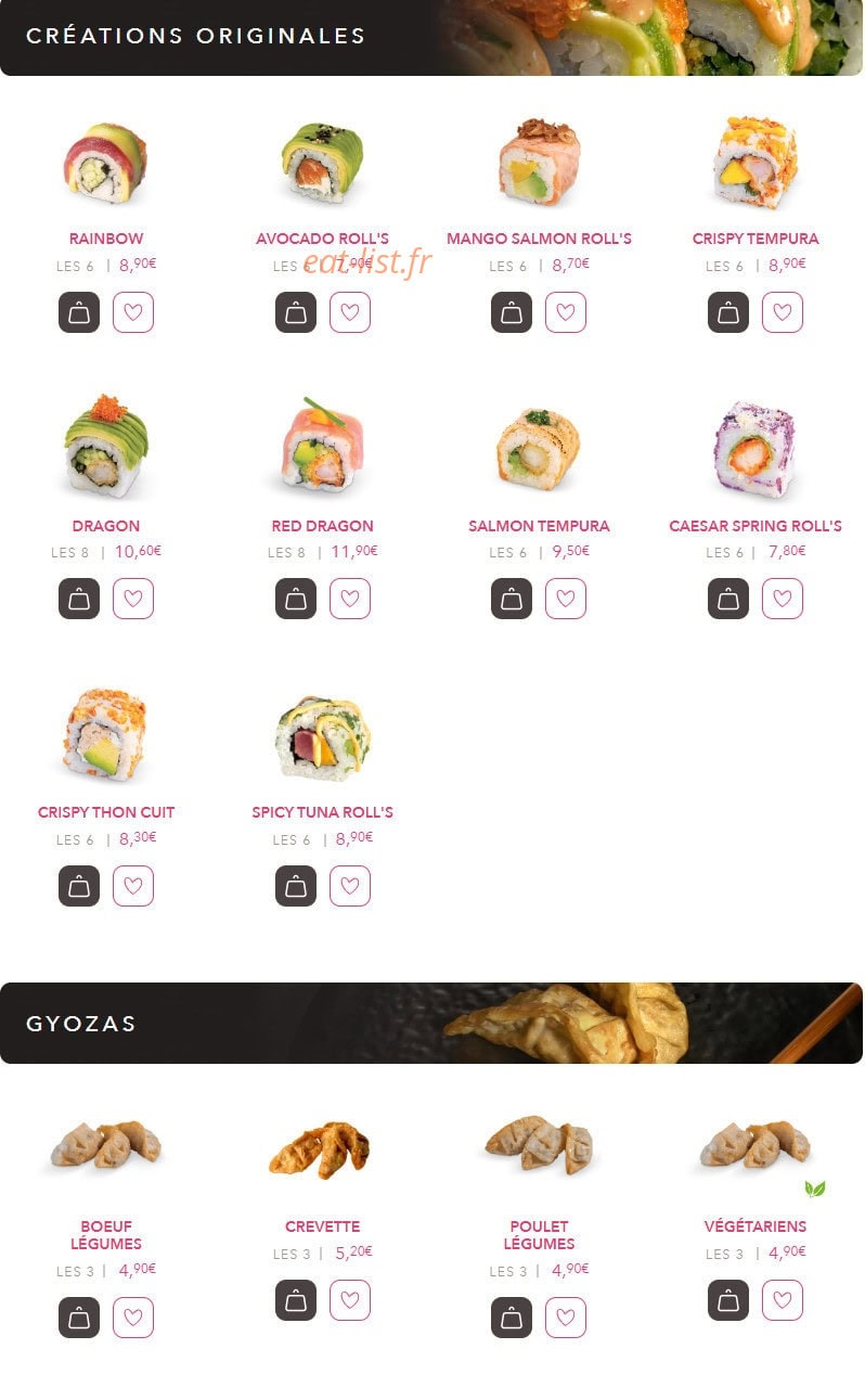 Lady Sushi — carte page 9