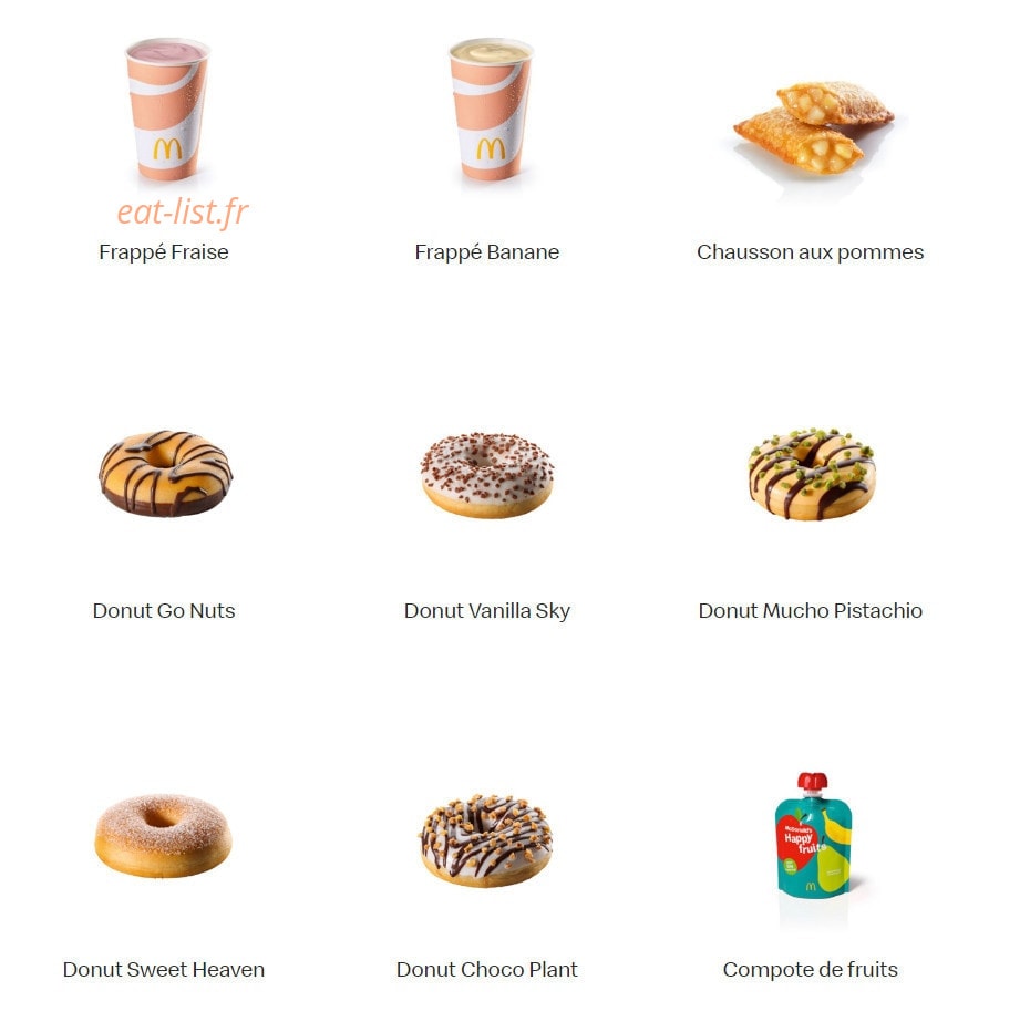 Mc Donald's — carte page 19