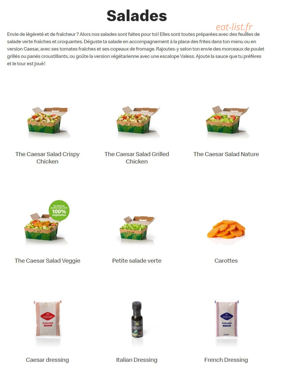 Mc Donald's — carte page 14