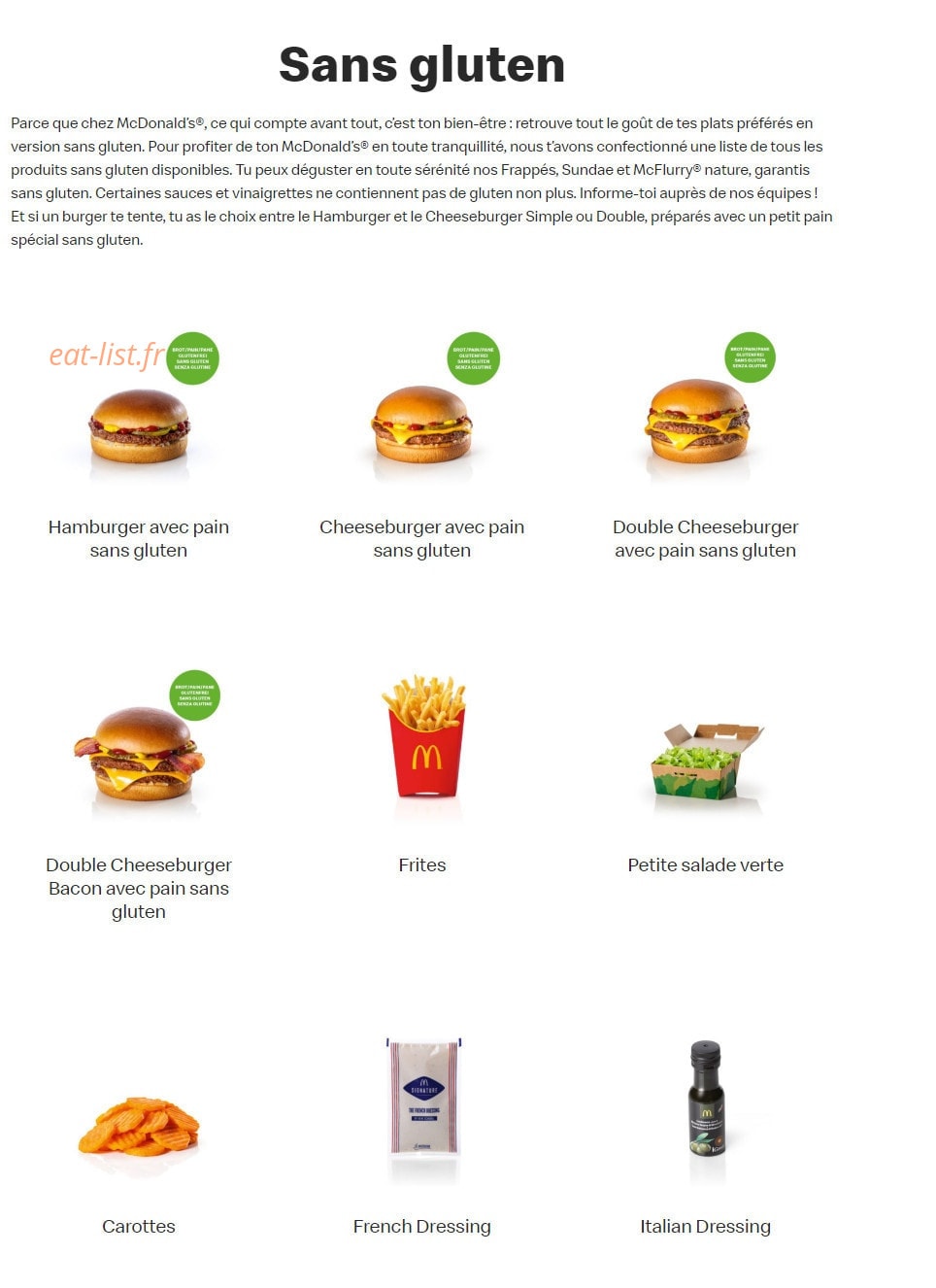 Mc Donald's — carte page 8