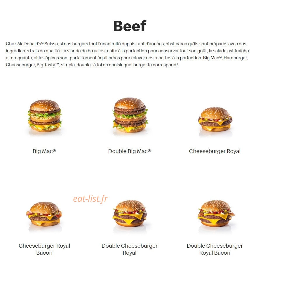 Mc Donald's — carte page 2