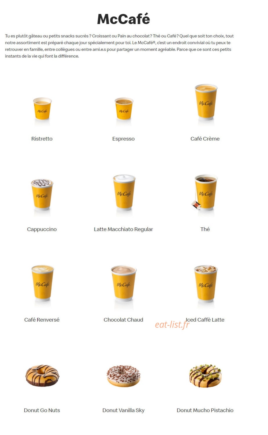 Mc Donald's — carte page 21