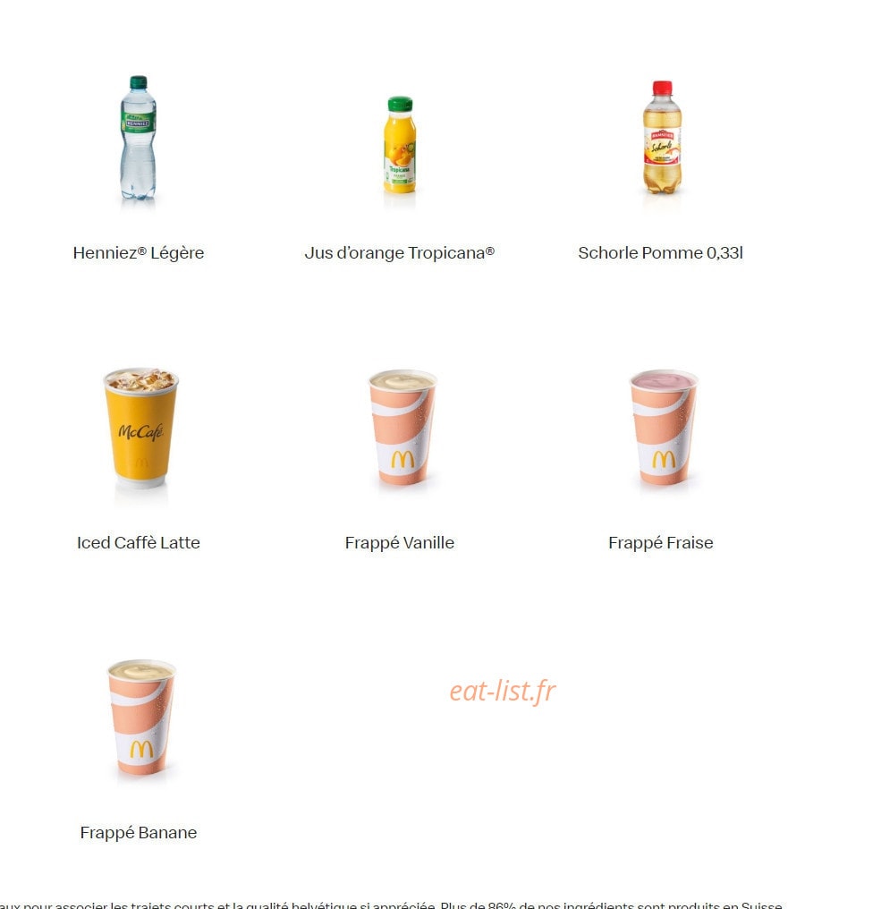 Mc Donald's — carte page 16