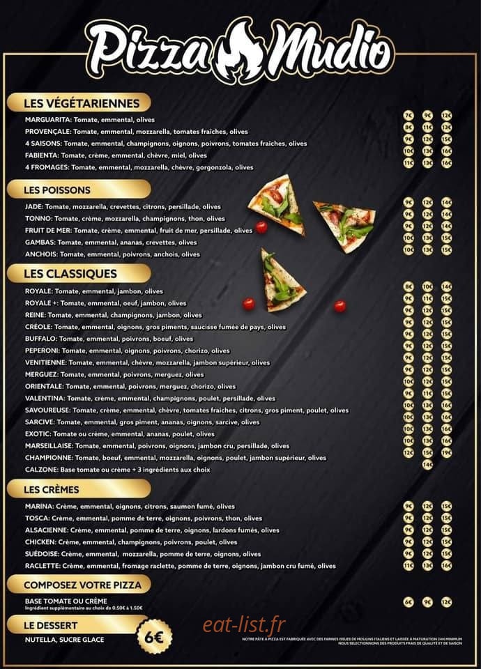 Pizza Mudio — carte page 2