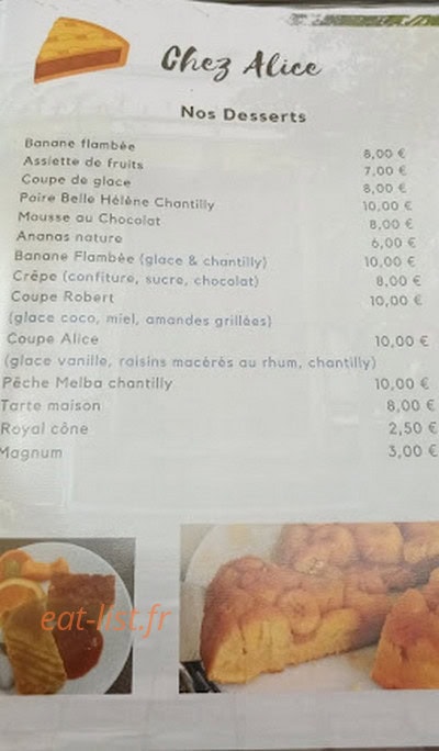 Chez Alice — carte page 5