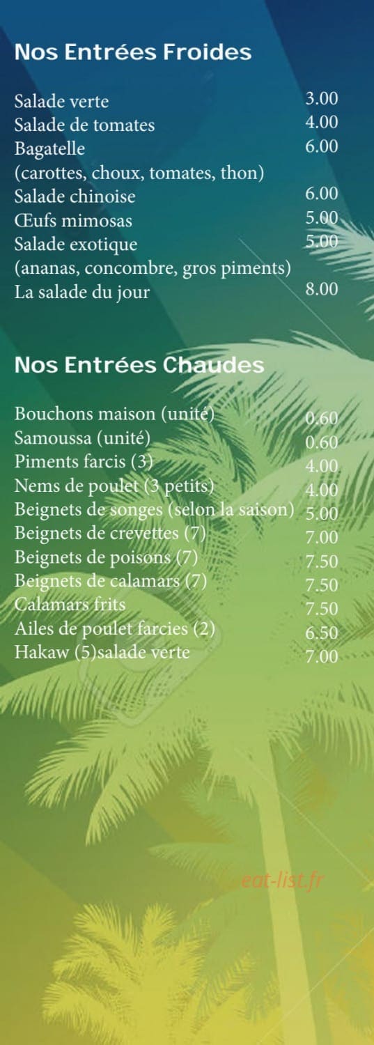 Les Cocotiers — carte page 2