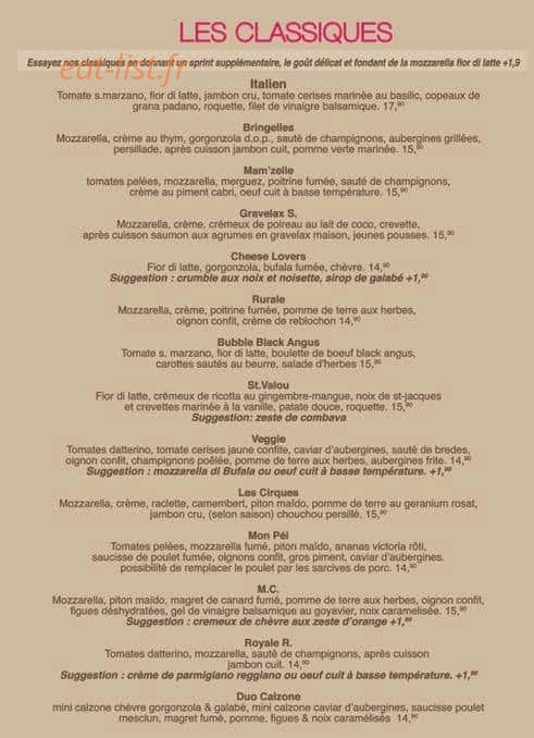 Mam'zelle Pizza — carte page 3