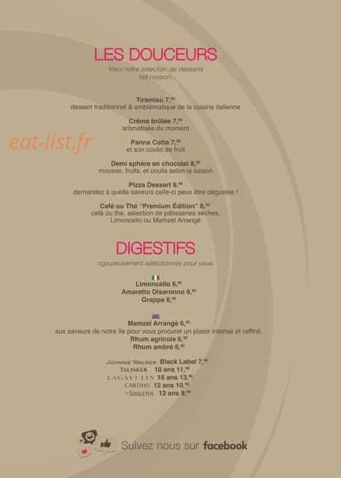 Mam'zelle Pizza — carte page 8