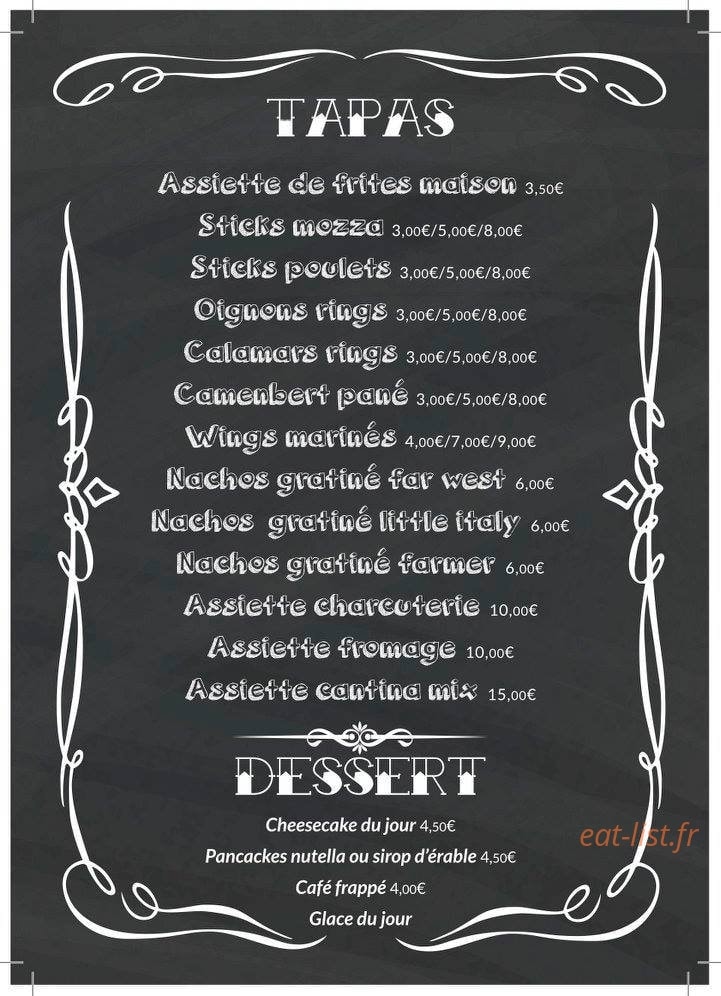 Cantina America — carte page 5