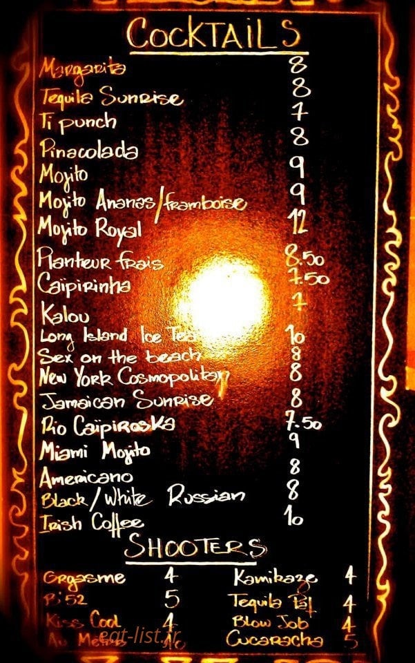 Esko Bar — carte page 1
