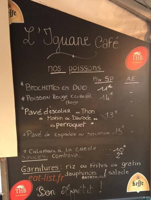 Iguane café — carte page 3