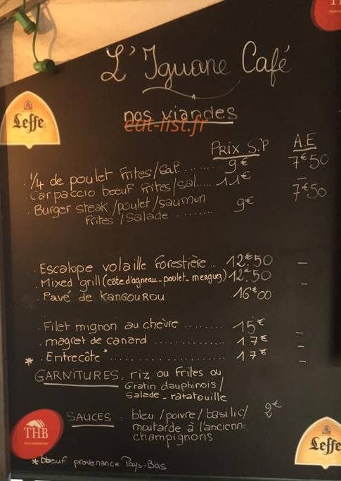 Iguane café — carte page 2