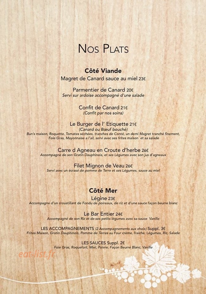 L'étiquette — carte page 2