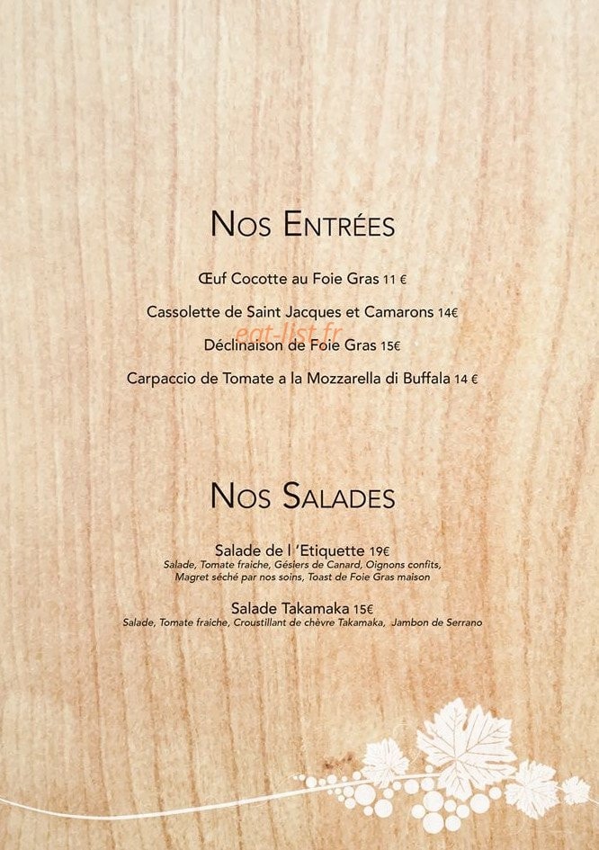L'étiquette — carte page 1