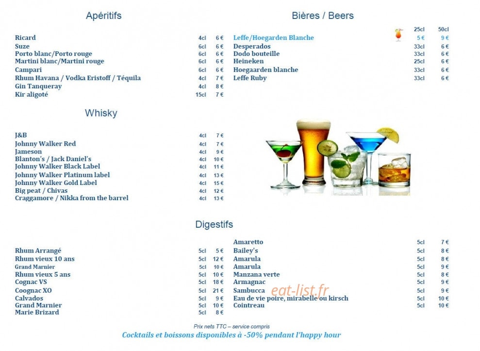 La Table du Boucan — carte page 1