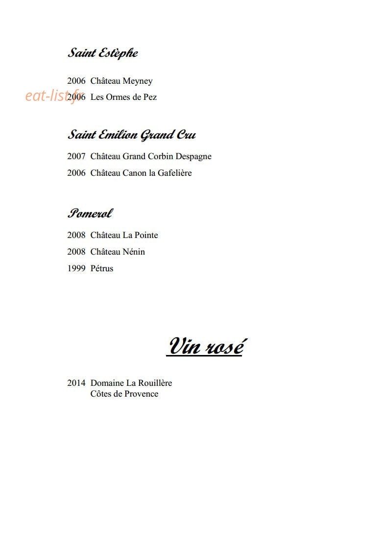 Le Beau Rivage — carte page 8