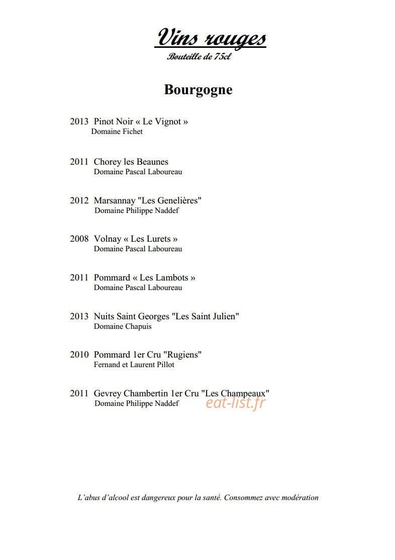 Le Beau Rivage — carte page 5