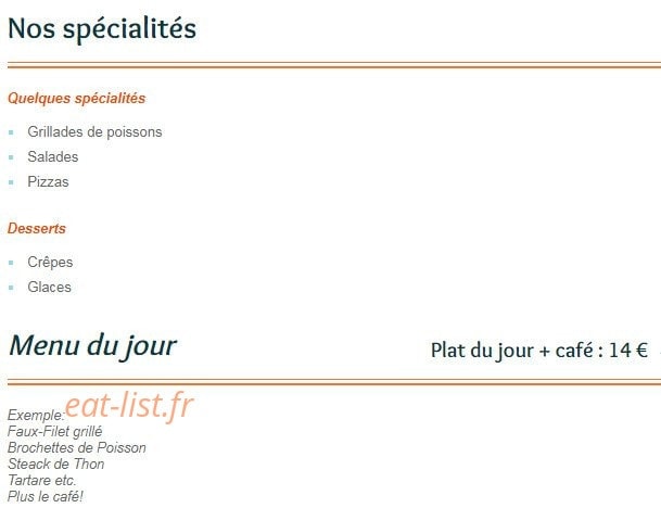 Le Grand Large — carte page 1