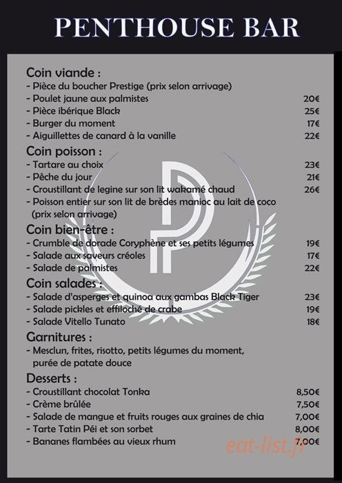 Le Rooftop — carte page 1
