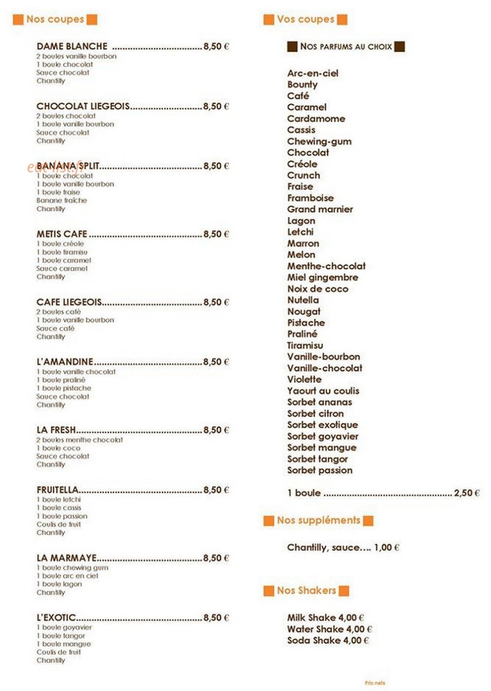 Métis Café — carte page 7