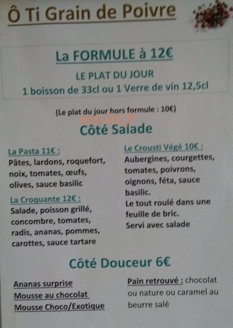 Ô Ti Grain de Poivre — carte page 2