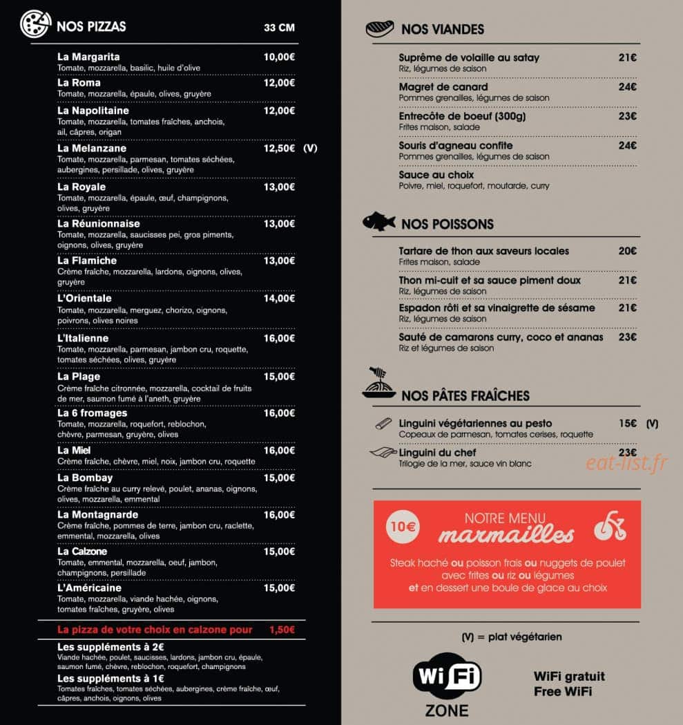 Resto'Bar La Plage — carte page 2