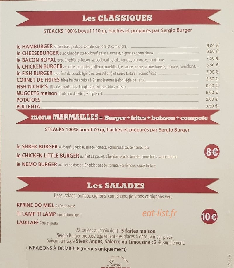 Sergio Burger — carte page 2