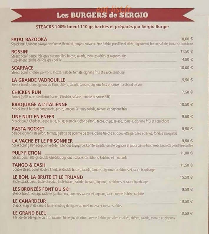 Sergio Burger — carte page 1