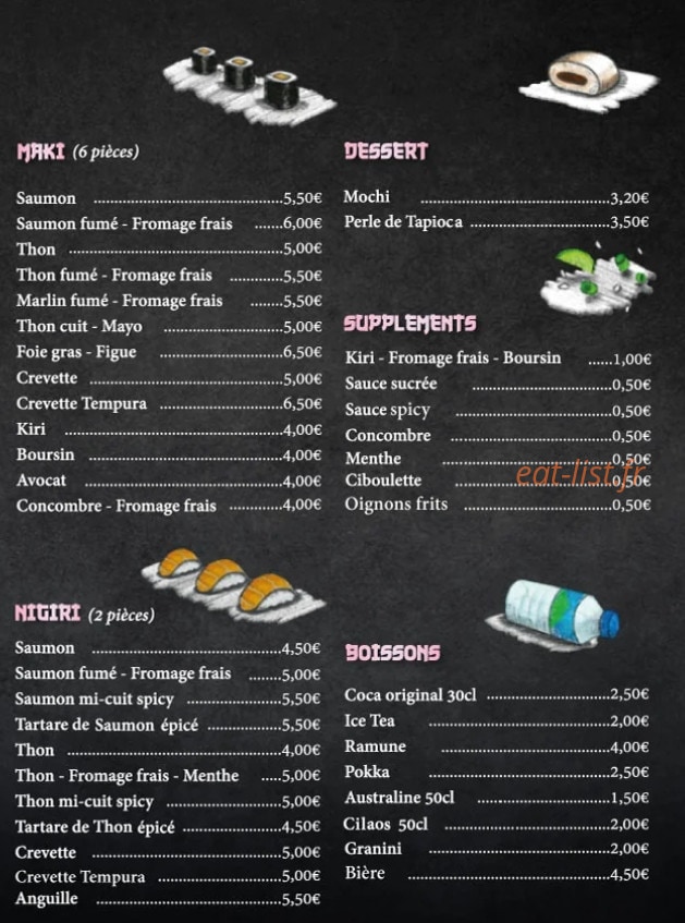 Sushi d'art — carte page 4