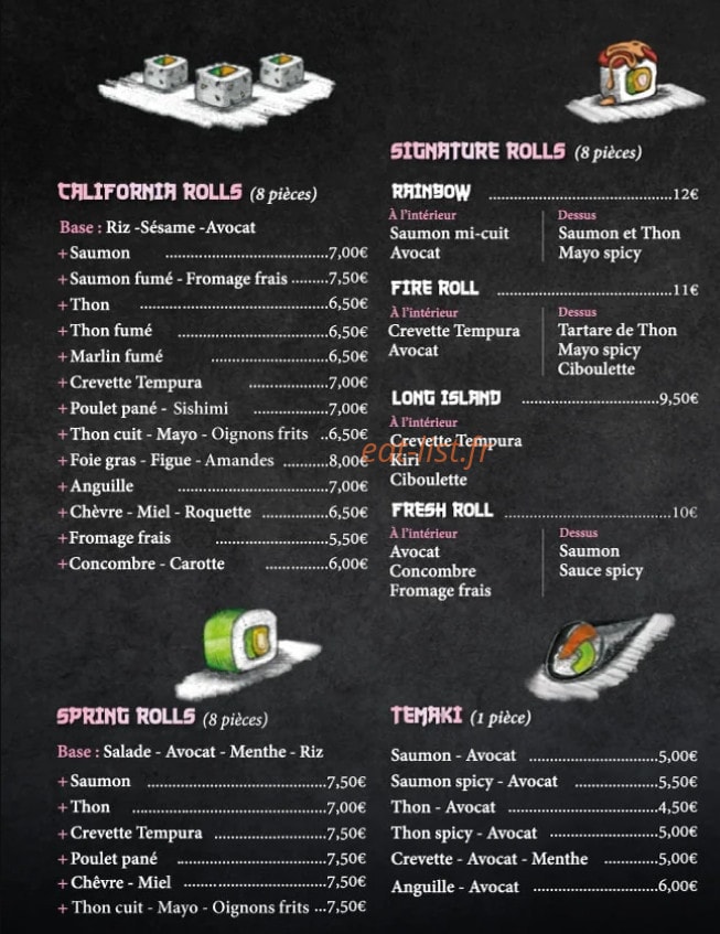 Sushi d'art — carte page 3