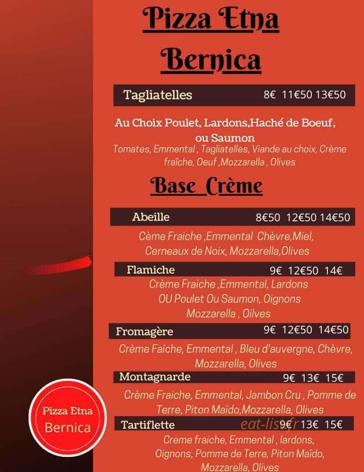 Pizza Etna — carte page 1