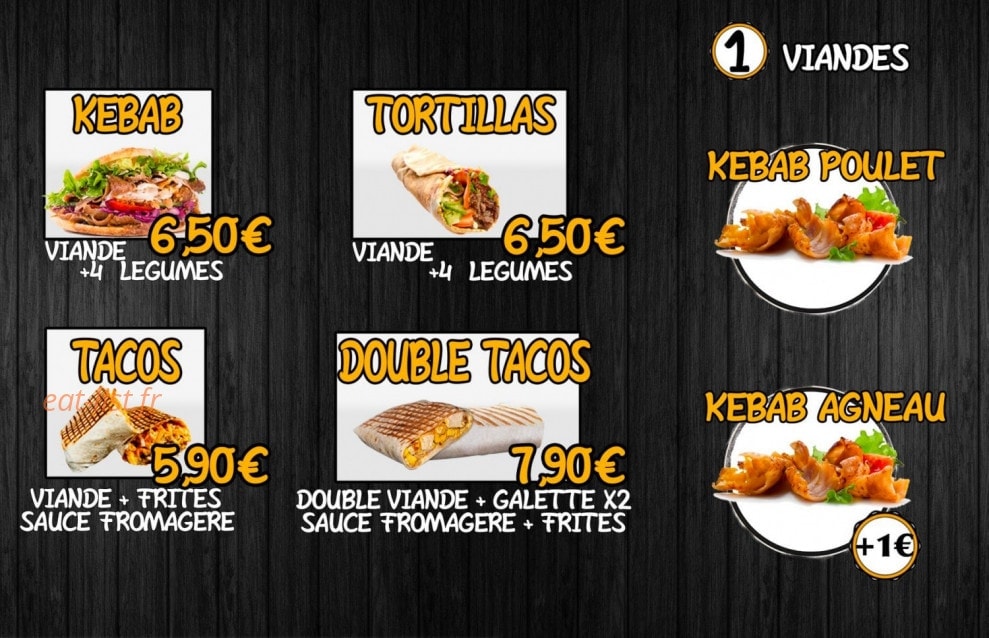 Flamndjo Kebab — carte page 1