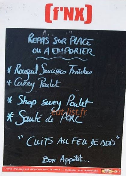 Snack du Musée — carte page 1