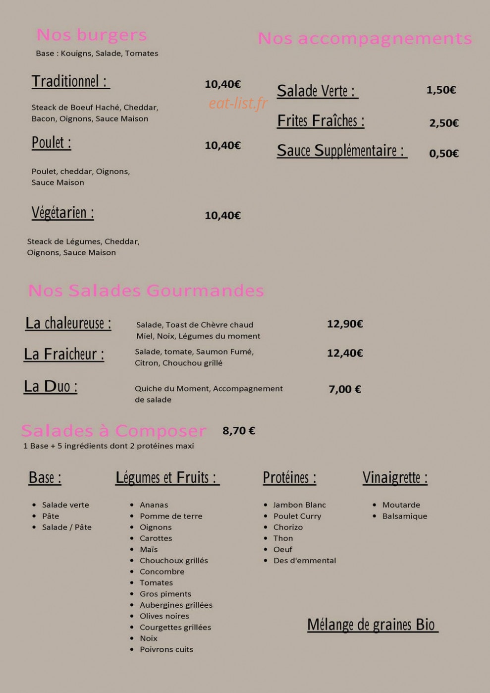 Case Gourmande — carte page 1