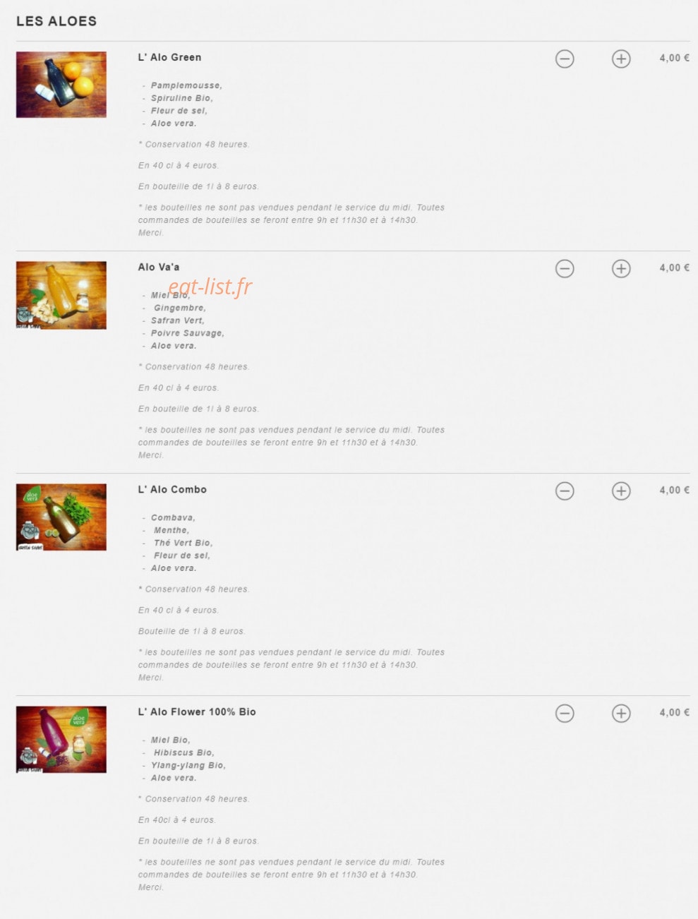 Green shake — carte page 5