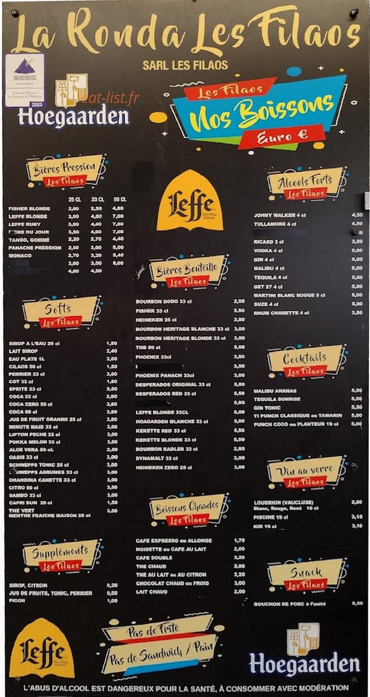 Les Filaos — carte page 1
