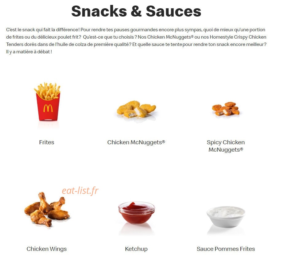 Mc Donald's — carte page 11