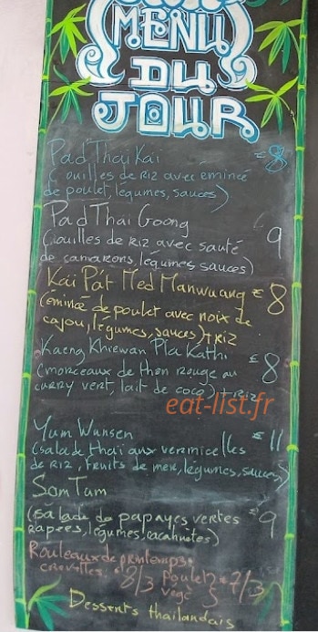 Pad thai — carte page 1