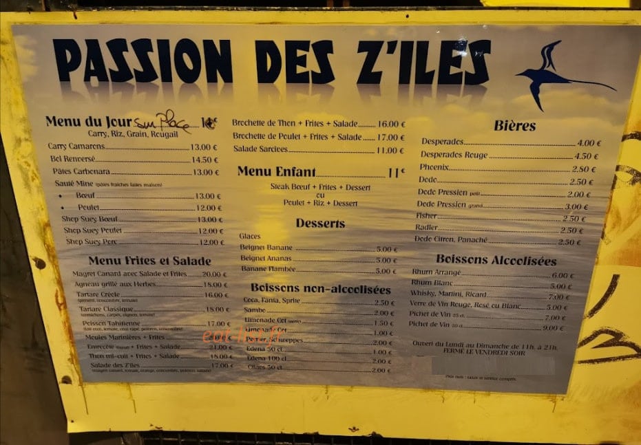 Passion Des Z'Iles — carte page 1